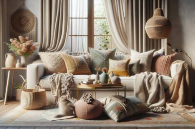 L’art du textile dans un intérieur cosy : coussins, tapis et rideaux