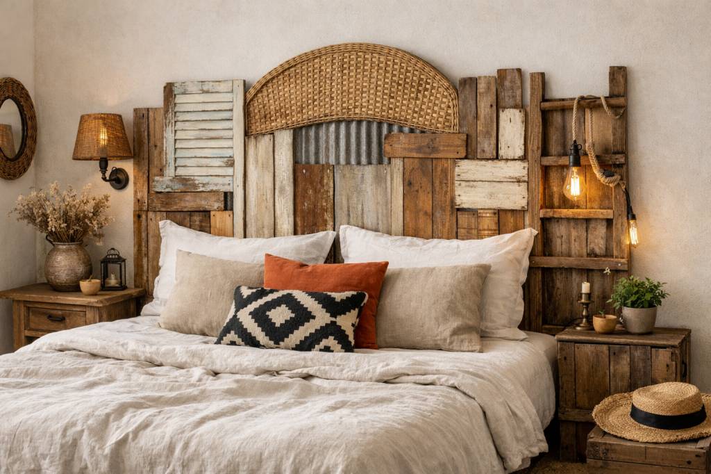 Diy : fabriquer une tête de lit originale avec des matériaux de récupération pour donner du caractère à la chambre